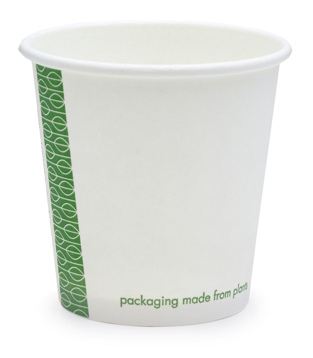 Compostable White Single Wall Vegware Coffee Cups – Green Man Packaging