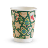 Compostable Double Wall Vegware Festive Coffee Cups - 12oz