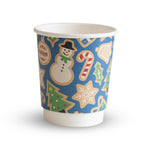 Compostable Double Wall Vegware Festive Coffee Cups - 8oz