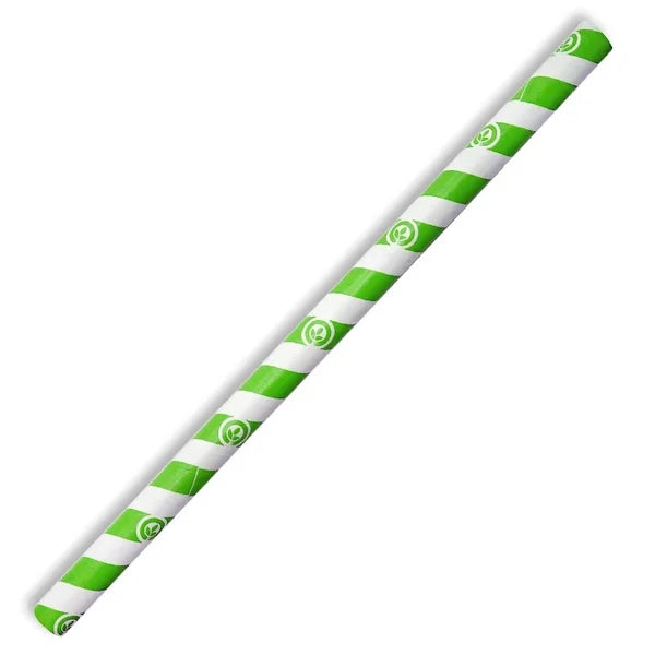 Green Compostable Straws 210 x 10mm - 250 pcs