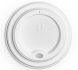 Compostable White Sugarcane Coffee Cup Lids