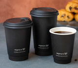 NEW - Compostable BLACK Vegware Double Wall Coffee Cups