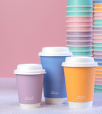 NEW - Compostable PASTEL Vegware Double Wall Coffee Cups